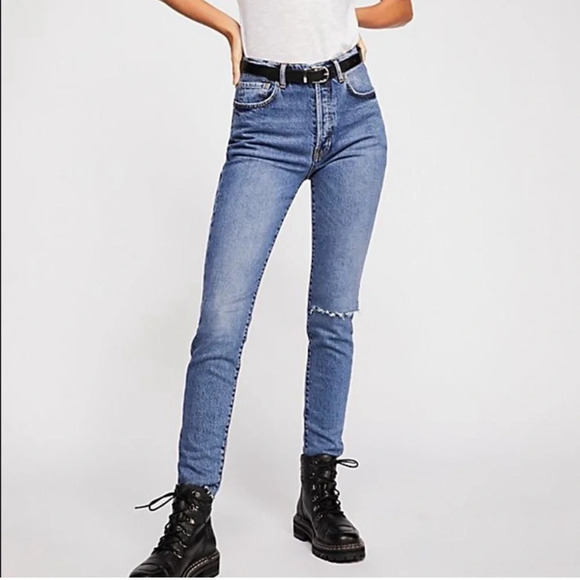 NWT Free People We The Free Stella High Rise Distressed Skinny Jeans Womens 27 - Picture 1 of 9